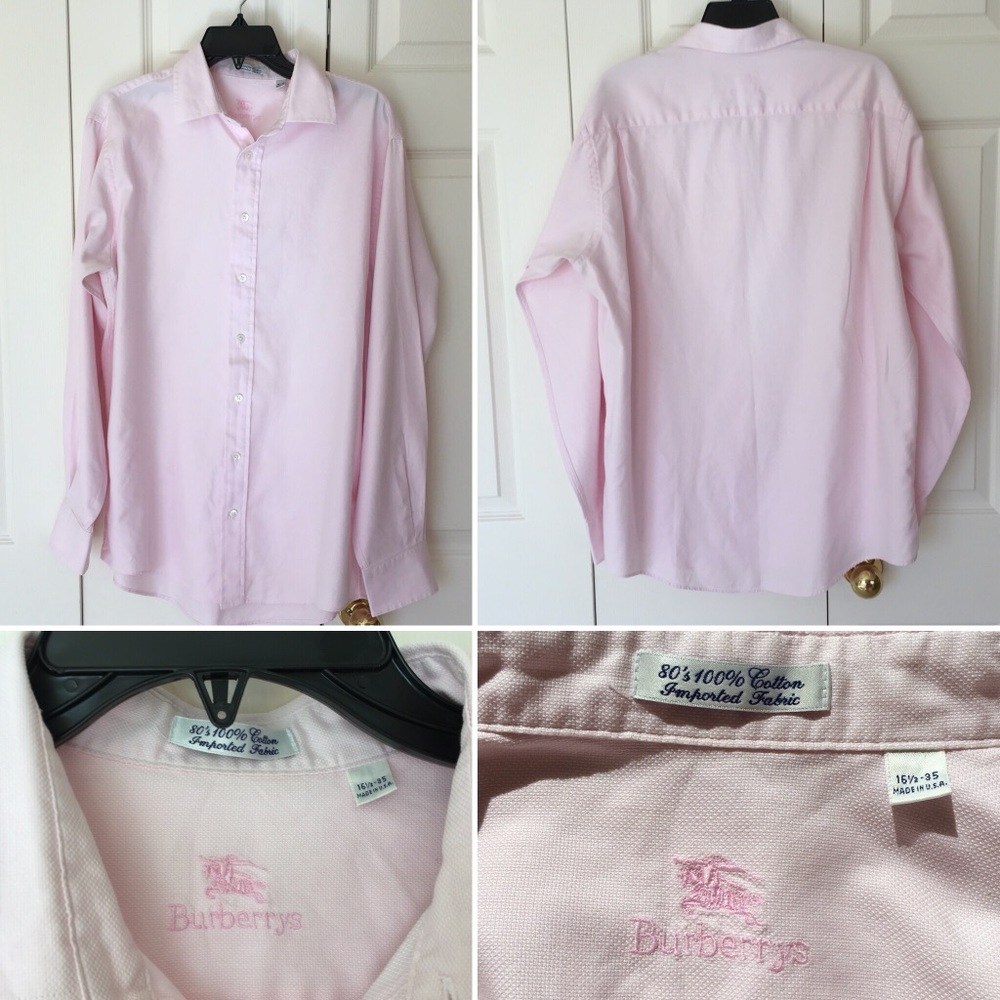 Burberrys shirt long sleeves Sz 16 1/2-35 pink. C